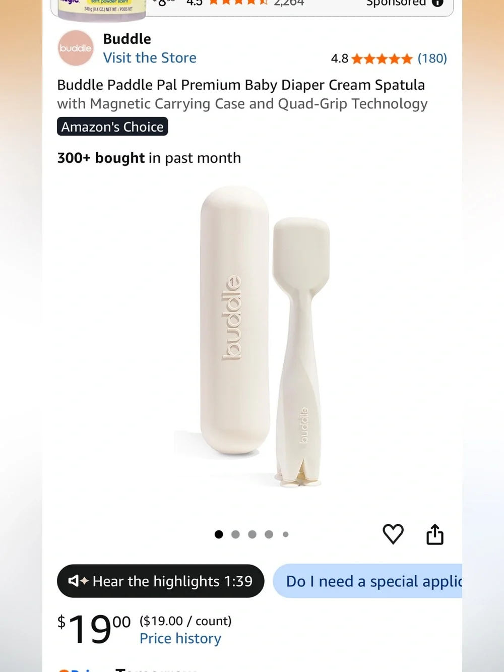 Buddle Diaper Cream Spatula and Little Me Electric Baby Nail Trimmer Kit